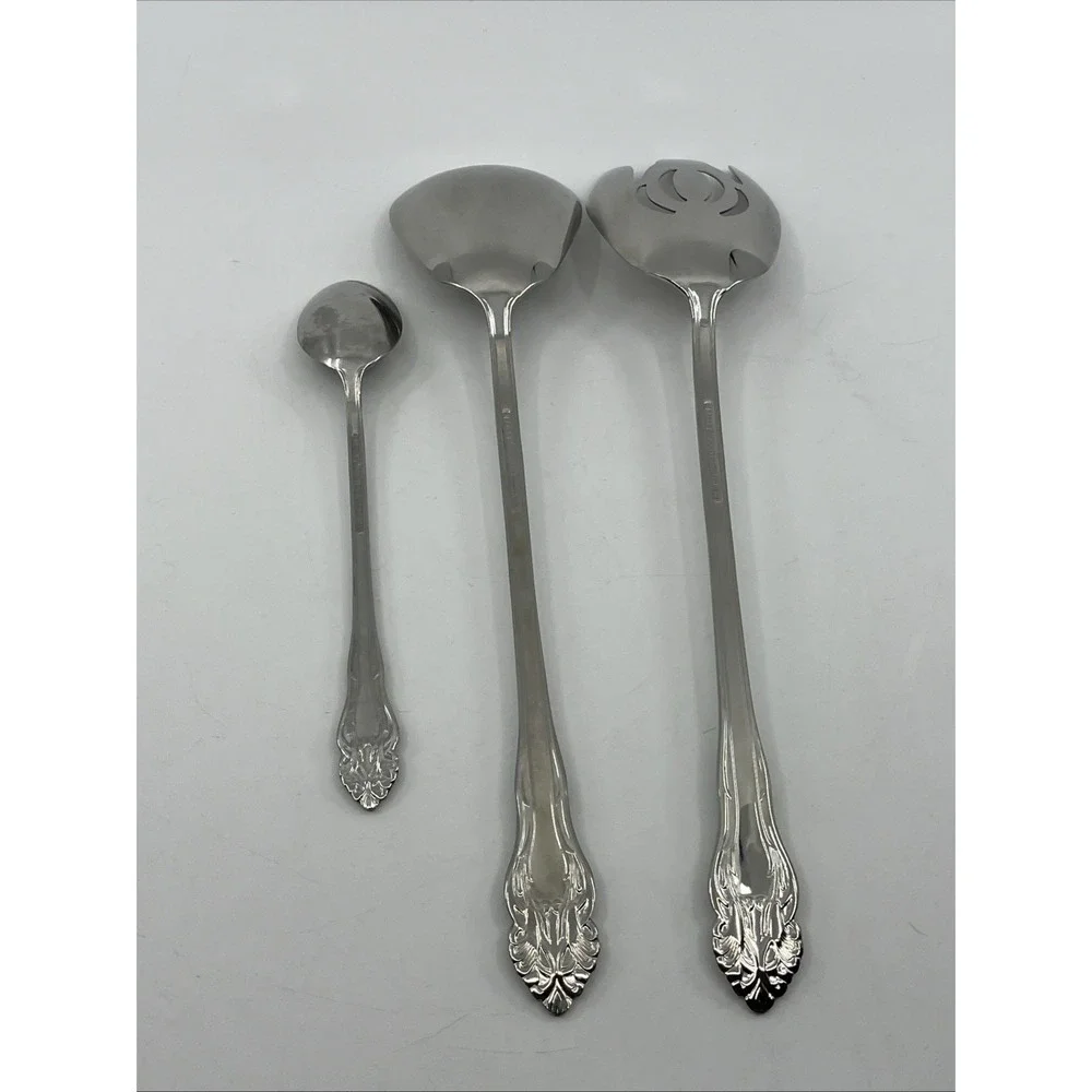 Reed & Barton Stainless Large Serving Utensils Haversham Spoon Fork‎ Tea Spoon